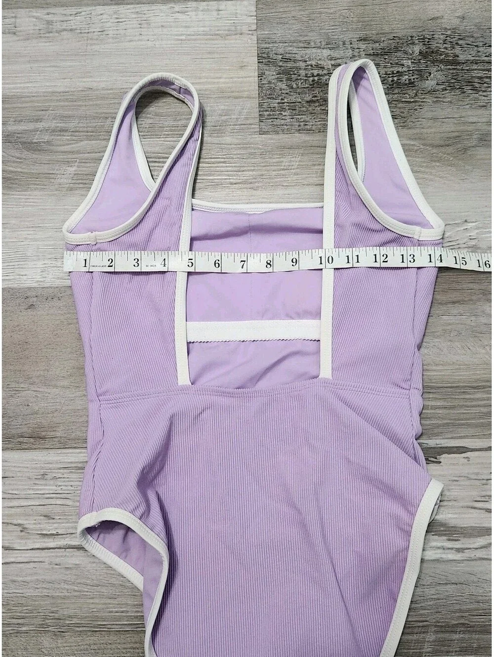 Lain Snow Swimsuit Size Medium Lavender One Piece Ocean Isle Ribbed Open Back